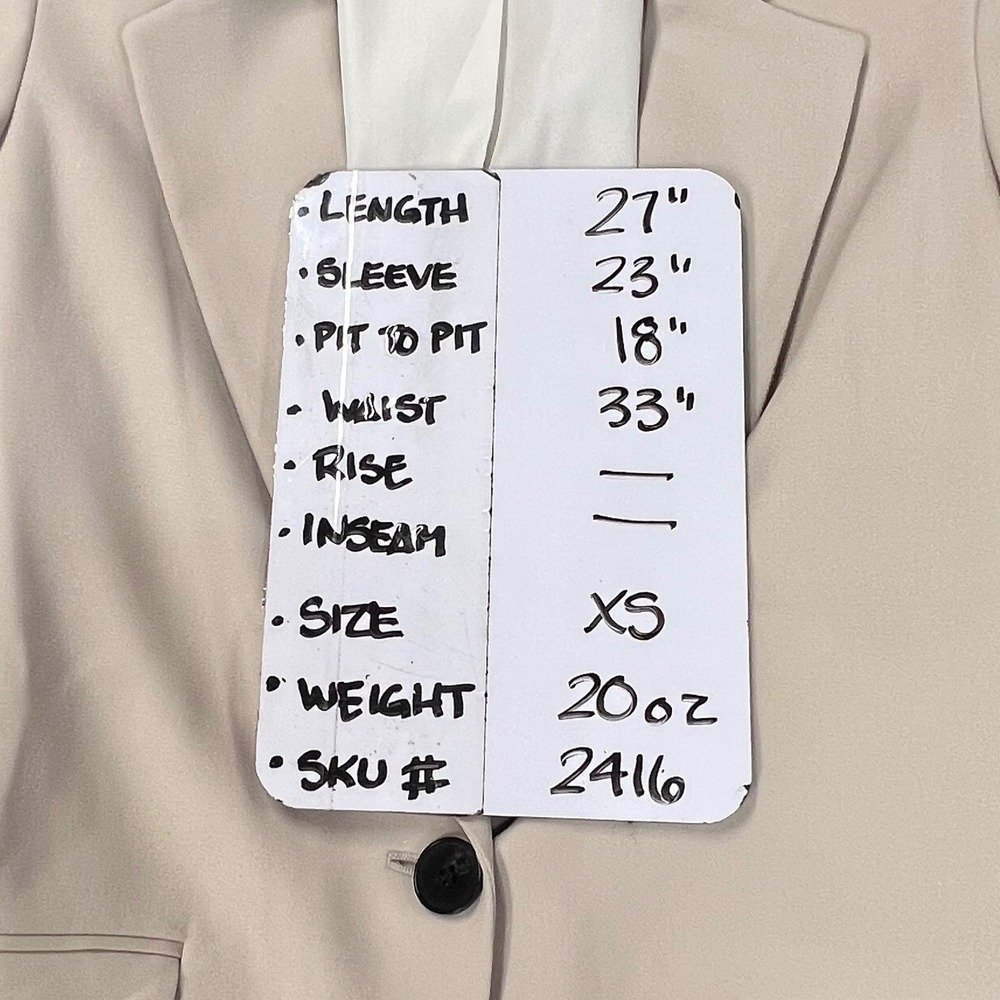 HM Womens Beige Single Button Notched Lapel Blazer Jacket XS - Picture 8 of 8